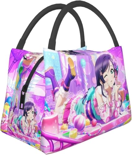 ラブライブ! 保冷 がま口 ランチバッグ ブラック お弁当箱 保温 保冷バッグ ファスナー付き コンパクト お弁当袋 ソフトクーラーバッグ トート・エコバッグ