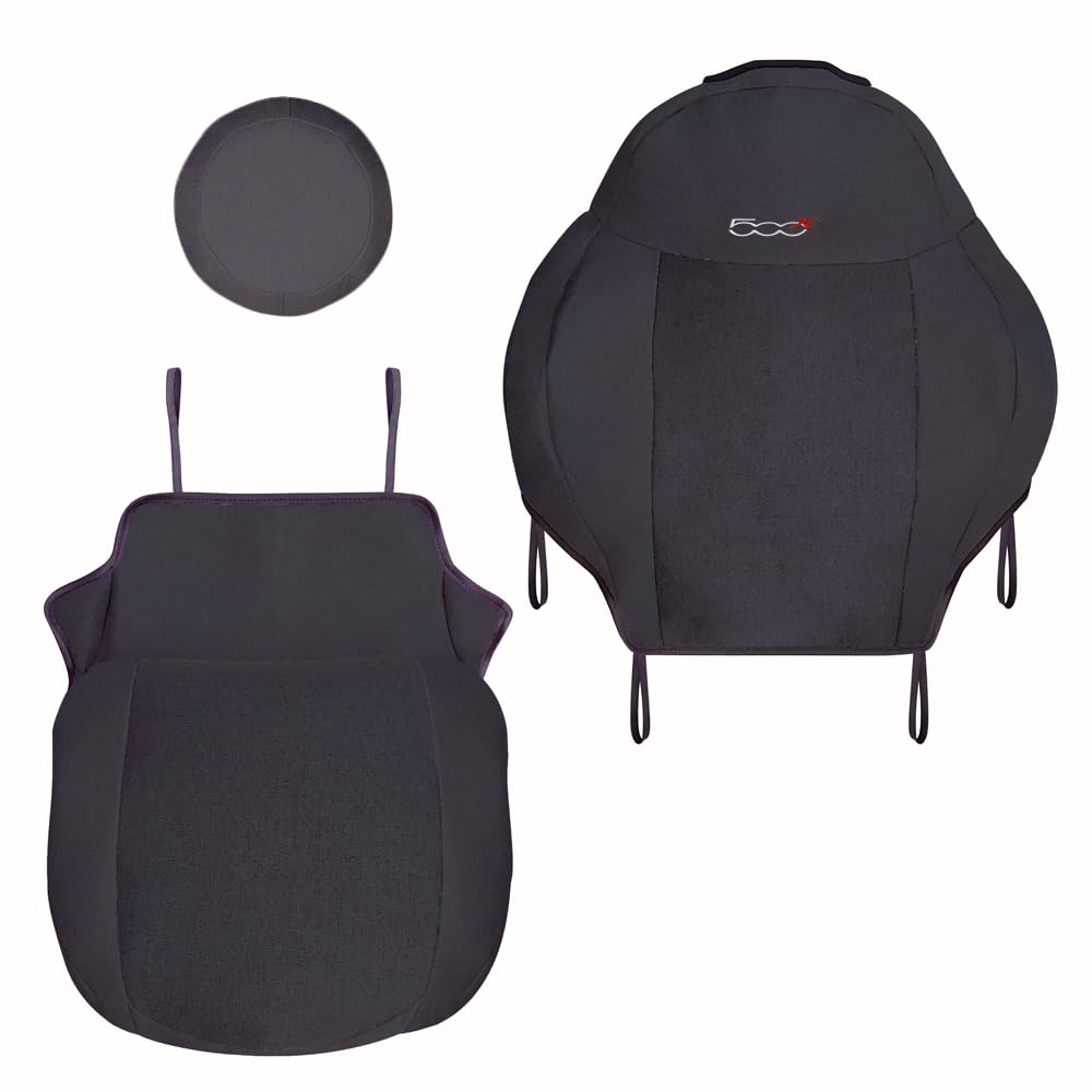 UNION Coprisedili anteriori realizzati su misura specifici per FIAT 500 X. Perfettamente aderente resistente lavabile. Made in Italy (Antracite)