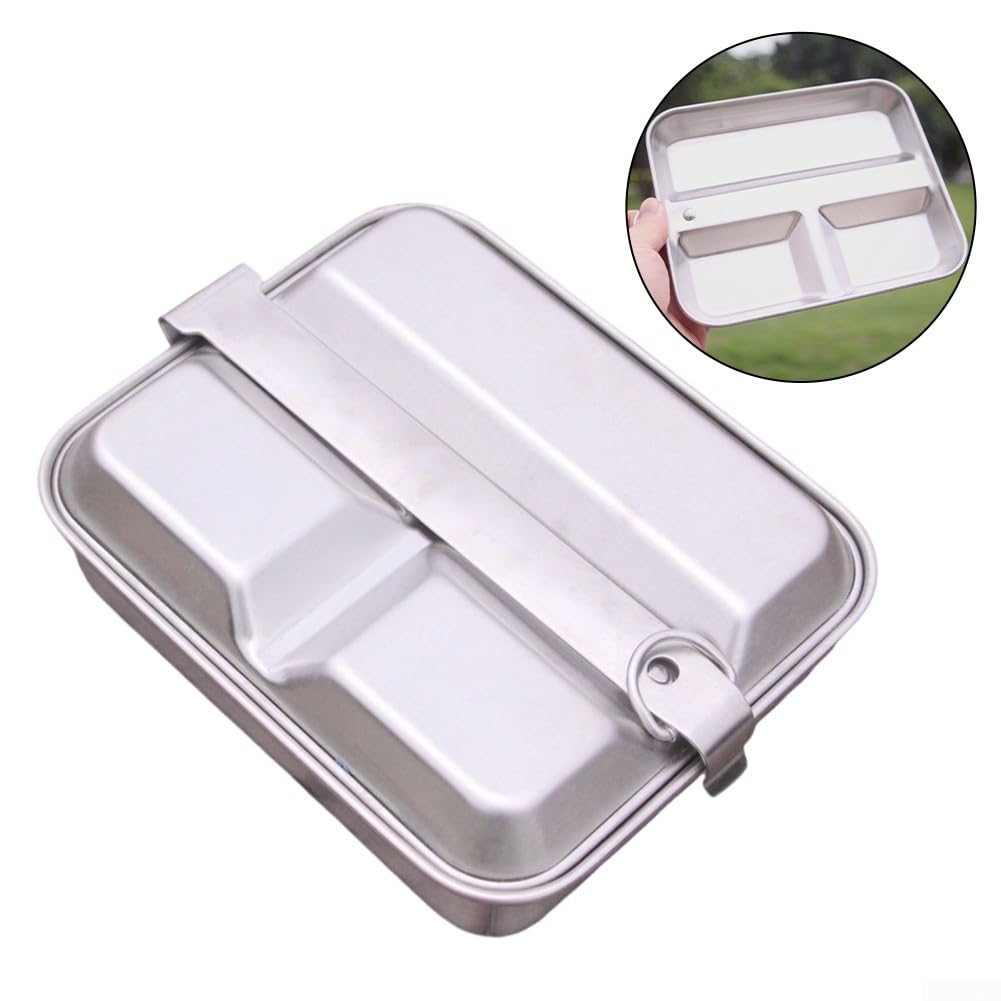 Lonchera portátil de Acero Inoxidable, lonchera for Acampar al Aire Libre con asa, for Ensalada, sándwich, for Adultos, niños, Camping, Viajes, Escuela, Trabajo