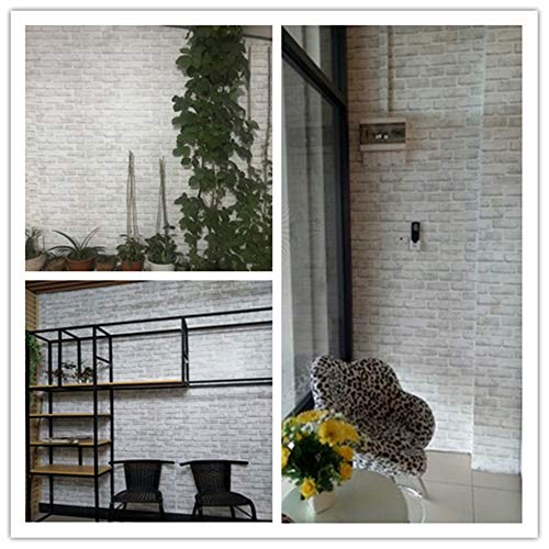 17.7" X 393.7" Brick Wallpaper Peel And Stick Grey/White Wall Paper Shelf Paper Self Adhesive Brick Backsplash Wallpaper Peel And Stick Fireplace Decoration Wallpaper #TOP6