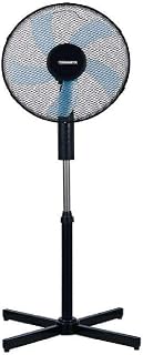 Termozeta Windzeta Plus Nero - Ventilatore a Piantana con 5 Pale Semitrasparenti Azzurre, Ø 40 cm, 40W, 3 Velocità, Altezza 120 cm, Oscillazione Automatica e Base a Croce (cod. TZWZ02PLUSN)