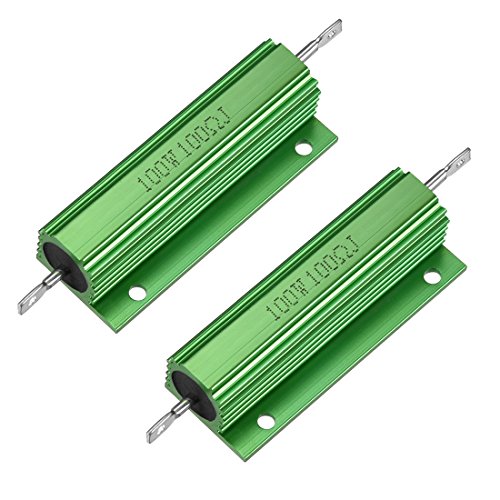 Uxcell 2 Pcs Aluminum Case Resistor 100W 100 Ohm Wirewound Green For Led Replacement Converter 100W 100Rj #TOP15