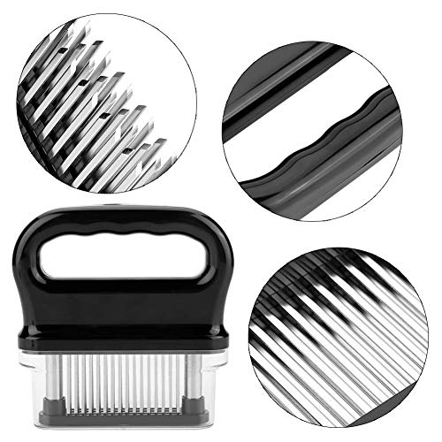 Vleesvermalser, 48 roestvrijstalen ultrascherpe naaldmesvermalser voor mals maken van biefstuk - Image 6