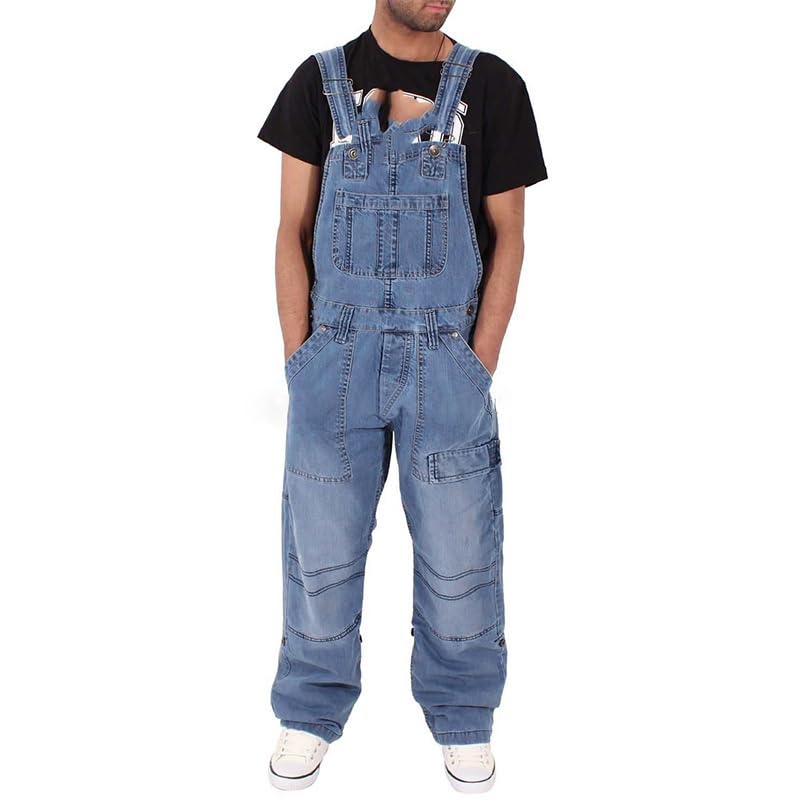 Men's Denim Suspenders Overalls Long Pants3