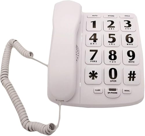 Miniatura 6 de Teléfono con botón grande para ancianos, JeKaVis J-P02 teléfonos amplificados para ayuda con discapacidad auditiva, teléfono con cable para personas