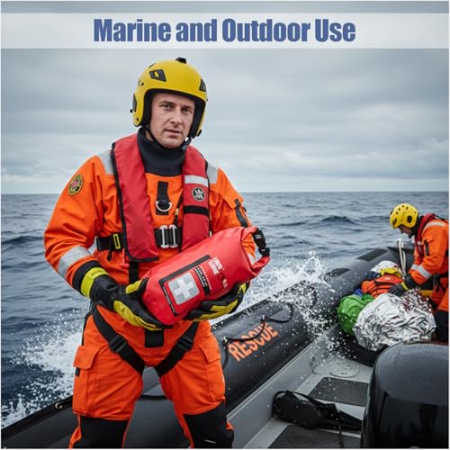 Bolsa Seca Impermeable para Primeros Auxilios, Vacía, con Cierre de Enrollado, Bolsa de Almacenamiento de Emergencia para Barco, Kayak y Viaje, Organizador Portátil de Clínica (2 Litros) miniatura 5