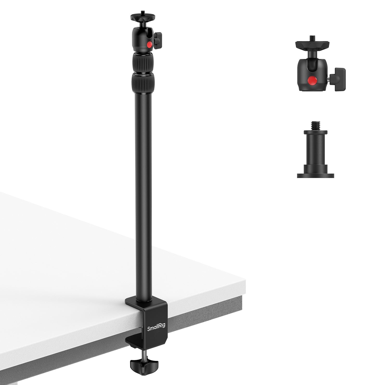 SMALLRIG Kamera-Schreibtischhalterung, C-Ständer, 38,1 cm - 88,9 cm, Verstellbarer Schreibtisch-Stativ, Tisch-C-Klemme für Webcam, DSLR-Kamera, Ringlicht, Live-Streaming, Foto-Videoaufnahmen