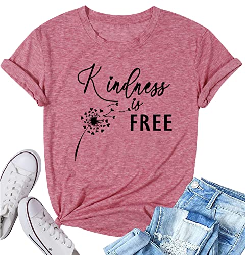 Image of Womens Dandelion T Shirts Sunflower Graphic Short Sleeve Casual Tops