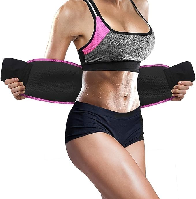 Sweat Belt Weight Loss for Women and Men Belly Fat Sweat Slim Belt Neoprene Fat Burning Sauna Waist Trainer Healthy Sweat, Hot Slimming Belt Fat Burner Lower Back Suppoert Posture Black-image-47