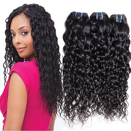 9A Brazilian Virgin Hair 3 bundles Water Wave Wet and Wavy Water Weave Human Hair Bundles Brazilian Water Wave Virgin Hair(14 16 18)
