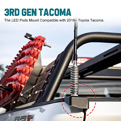 Image of LED Pod Mount CB Antenna Whip Flag Mounting Bracket | Compatible with Toyota Tacoma 2016+, Driver Side, 1PC