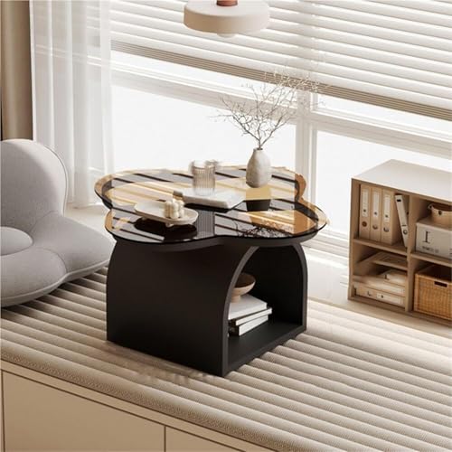 Compact Low Floor Table Minimalist Glass Coffee Table Small Side