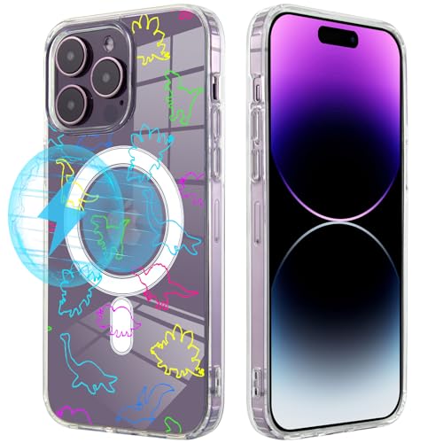 Coque iPhone 17 Pro Max MagSafe transparente anti-jaunissement et protectrice dinosaure