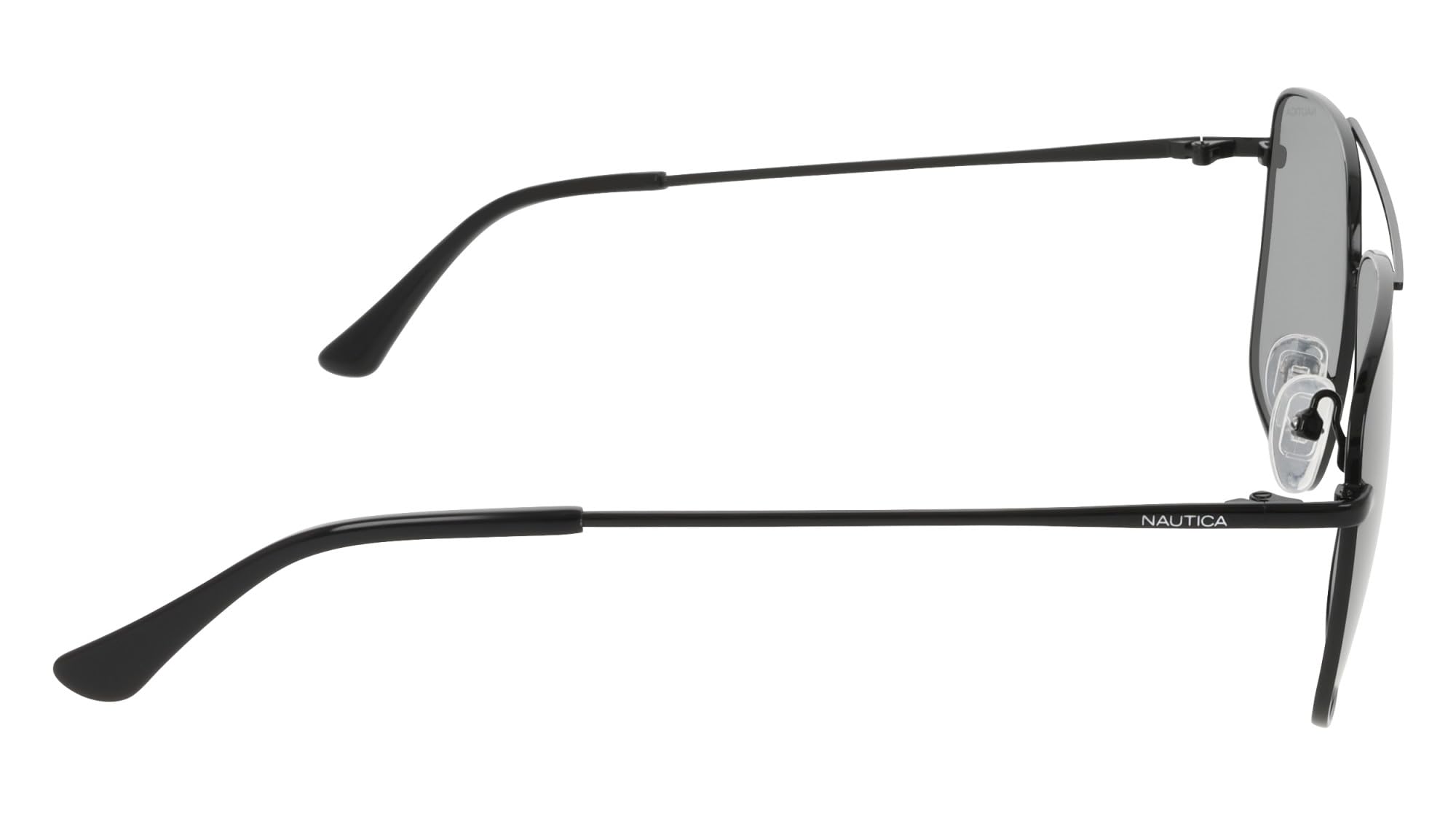 Nautica Men's Sunglasses N112SP - Black with Solid Smoke Polarized Lens