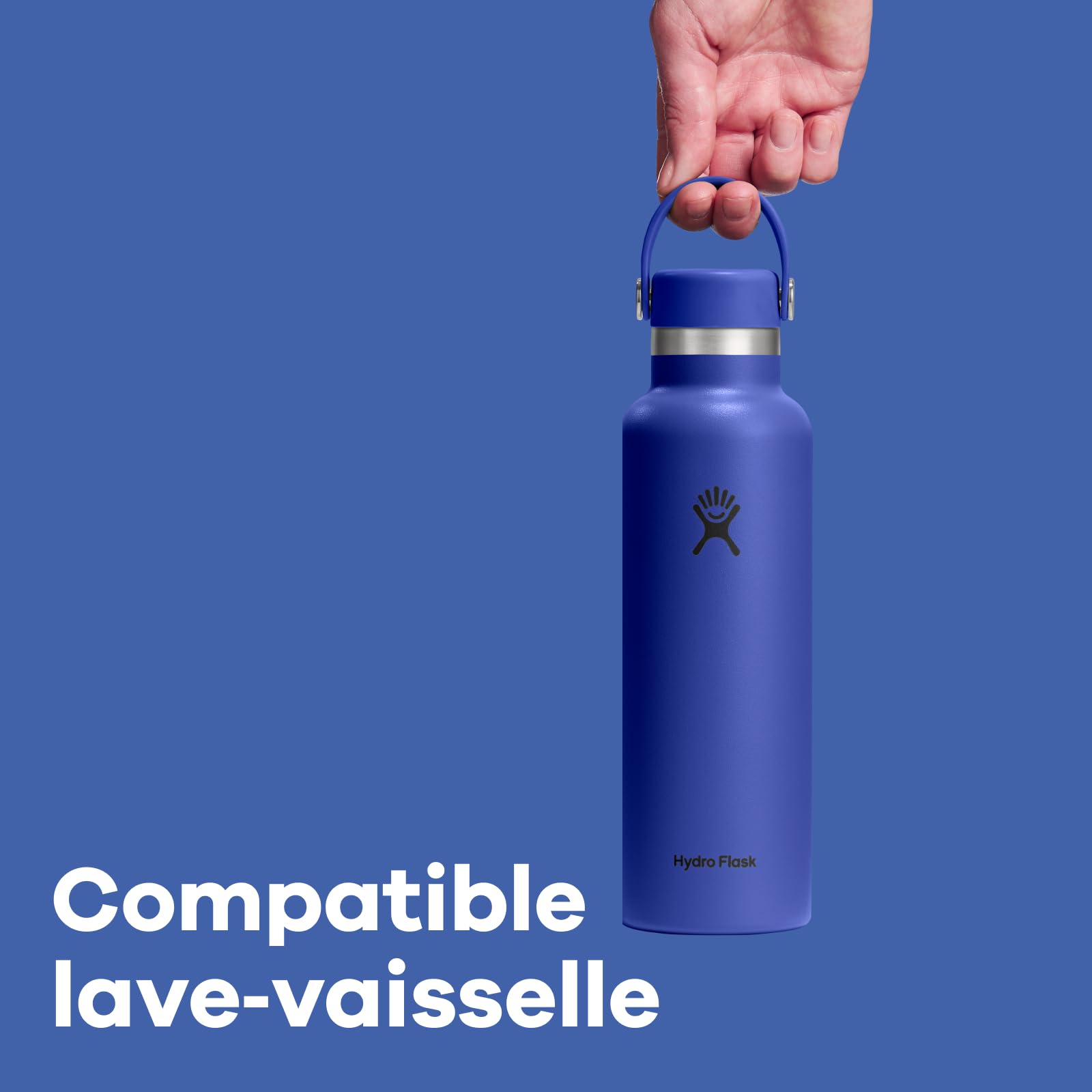 Hydro Flask – Standard Flex Cap 621 ml (21 oz) Bottle | Acier inoxydable, anti-fuite, compatible avec porte-gobelets – froid 24 heures, chaud 12 heures. Vert sirène