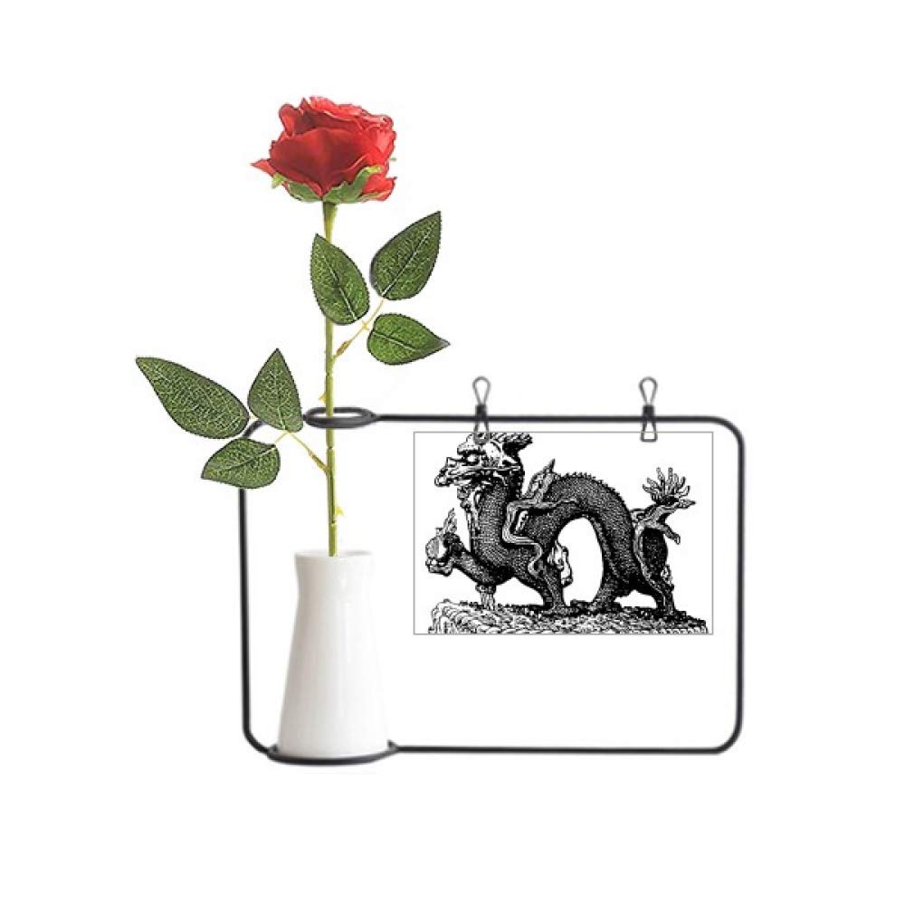 Fleurs artificielles Qing avec vase de décoration suspendu bouteille Chine