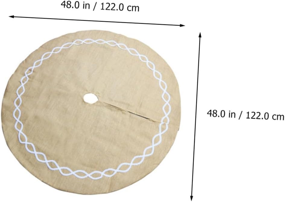 Christmas Tree Skirt Linen Bottom Skirt Xmas Tree Mat Festival Decoration Seasonal Home Decor