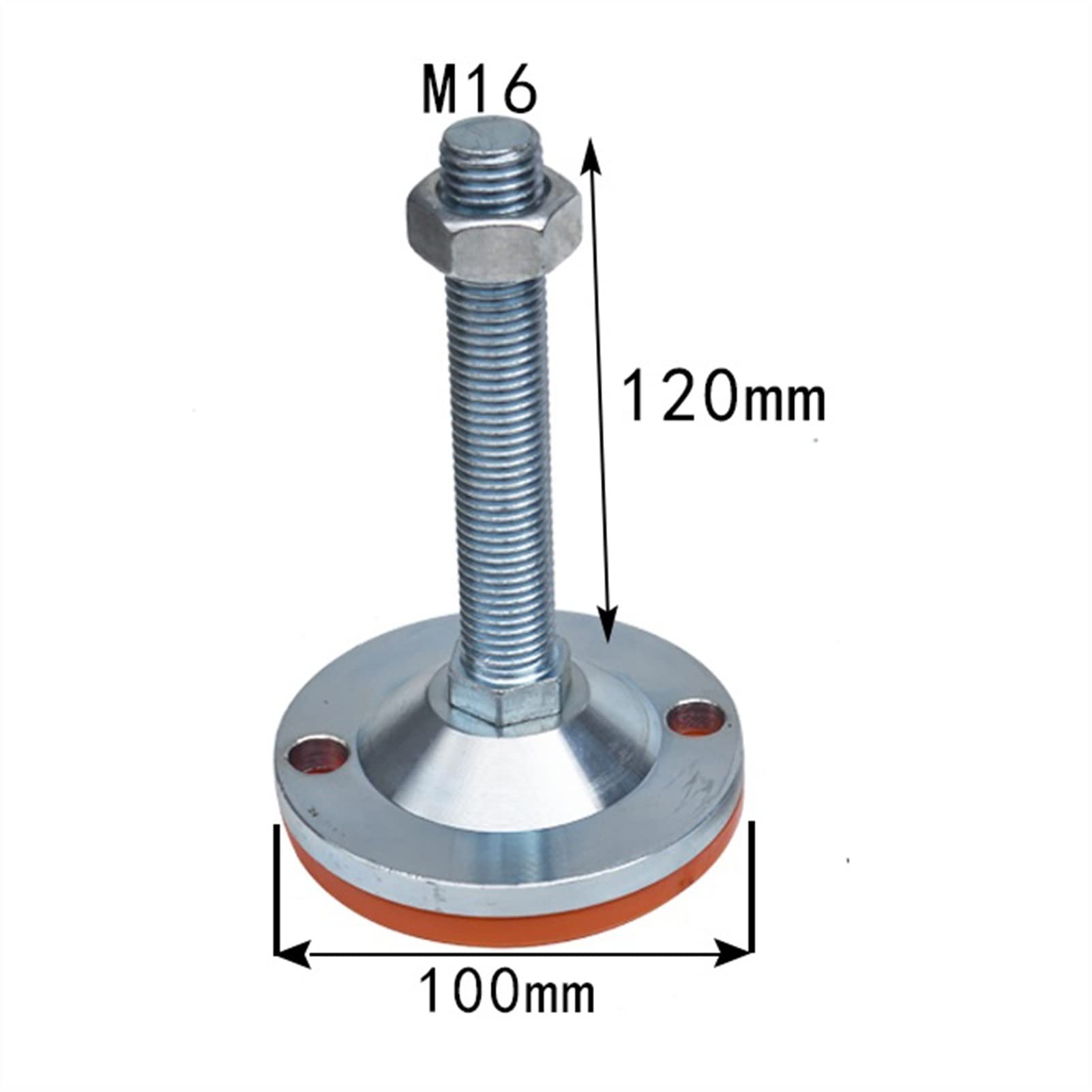 4 patas niveladoras resistentes for muebles. | Pies de Apoyo Antideslizantes D100x120 M16 Acero Inoxidable Galvanizado Regulable en Altura