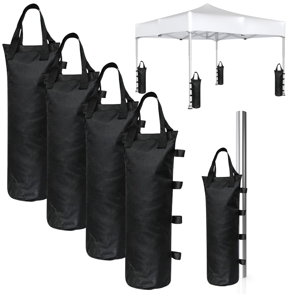 Pesos para Carpa, 4 Piezas Pesos para Pabellón, Peso del Saco de Arena, Oxford 600D Impermeable, para Rellenar Pesos de Sacos de Arena,15x50cm