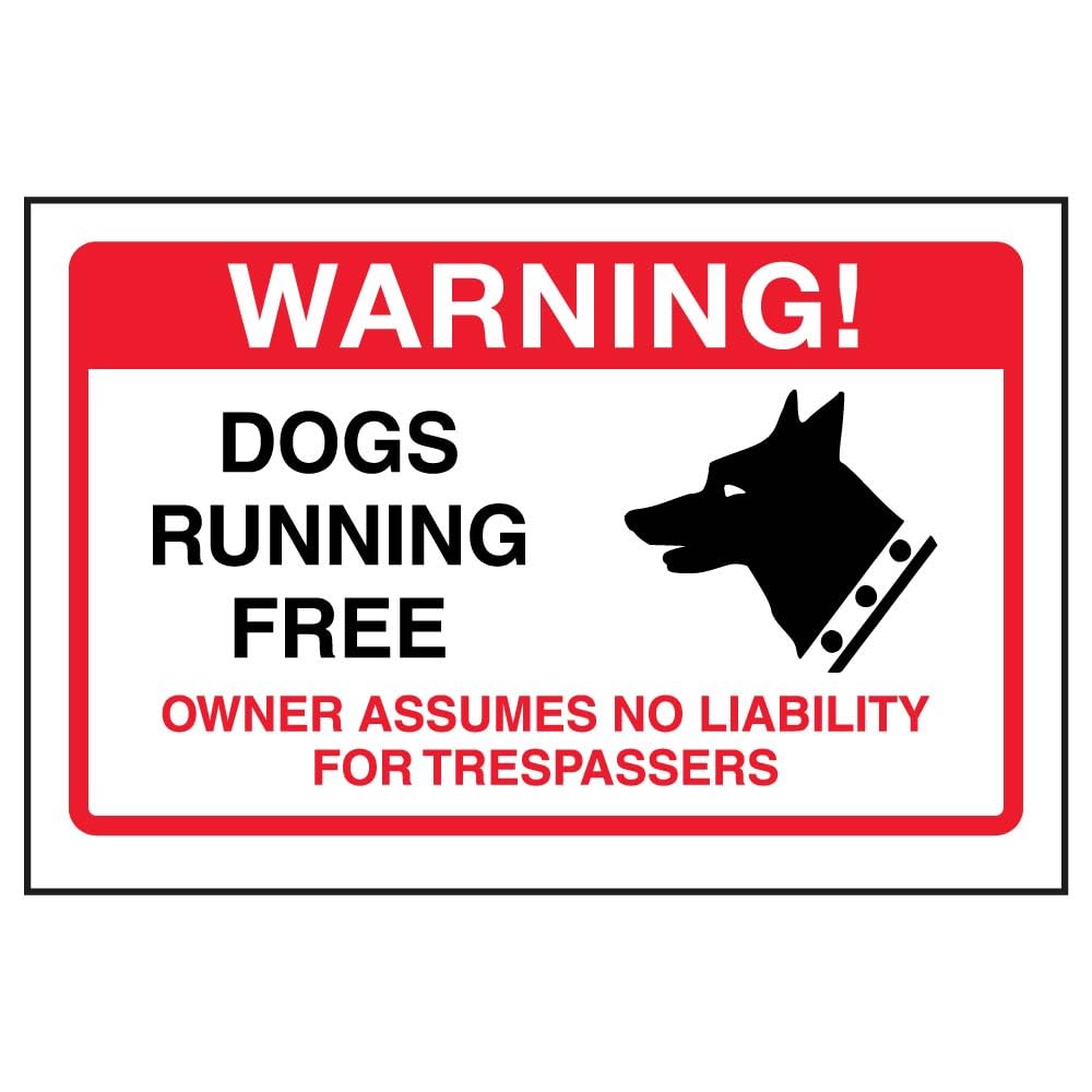 V Safety DP003AL-RY Cani Che corrono Gratis, Si Prega di Non Inserire Il Segno, Giallo, 150 x 100mm