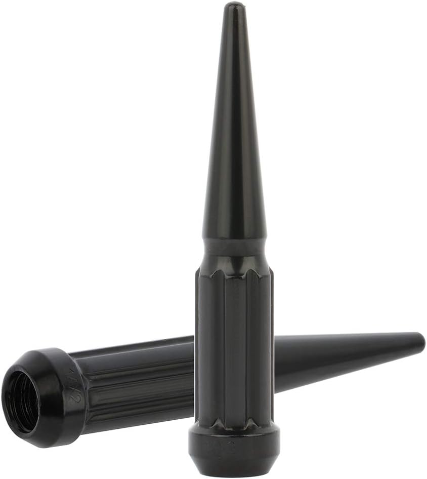 M14x2 Wheel Lug Nuts,14X2.0 Black Lug Nut 24pcs with One Key Closed End,4.5in(113mm) Tall, for Aston Martin,for FordFor F-150For F-250For F-350,for Lincoln 1999-2018