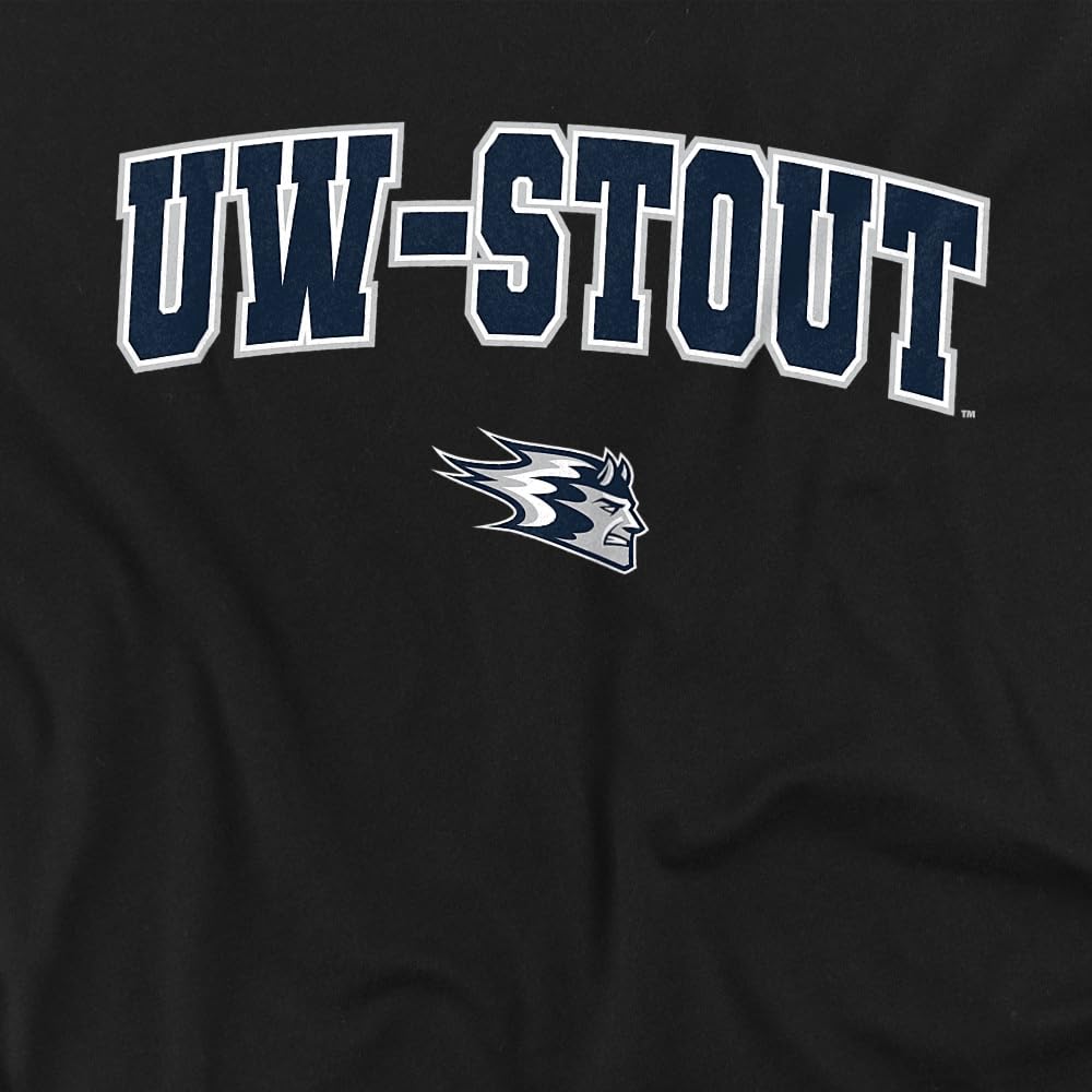 LOGOVISION University of Wisconsin-Stout Arch Logo Black Kids T Shirt (3) for Toddler Boys and Girls, Black