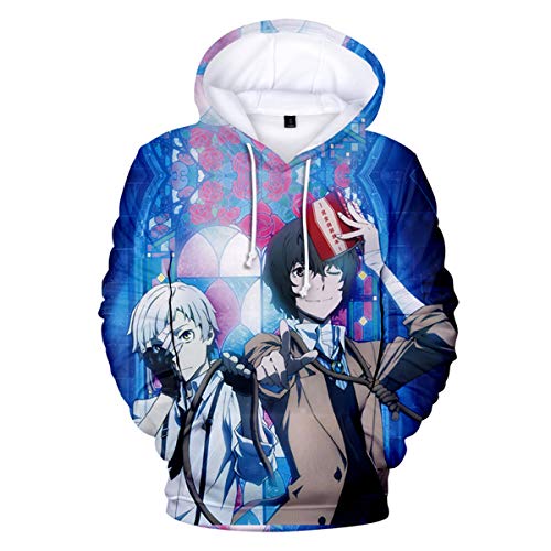 DHSPKN Bungo Stray Dogs Pullover Hoodie Dazai Osamu Nakajima Atsushi Jeans Sweatshirts Sweaters Anime Cosplay Costume