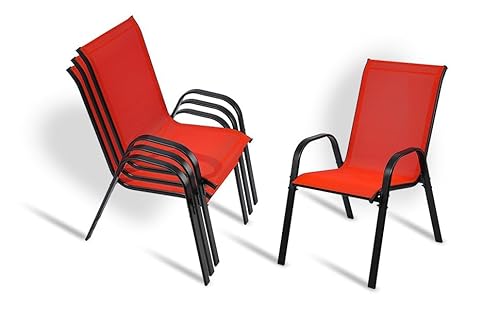 Bylring Stackable Outdoor Patio Dining Chairs with Backrest/Armrests for Lawn