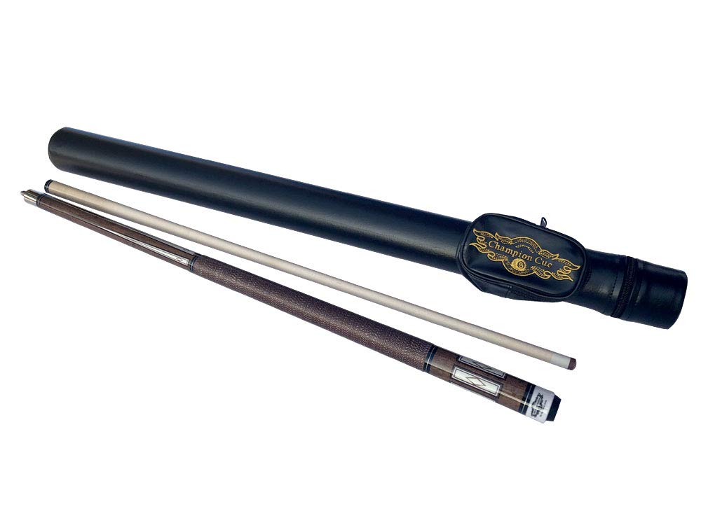2021 Champion Lost Pieces Series Pool Cue Stick, Low Deflection Shaft, Pro Taper, White or Black Hard Case, Panama Cue, Model:LPC1 (Black Case, 19oz)