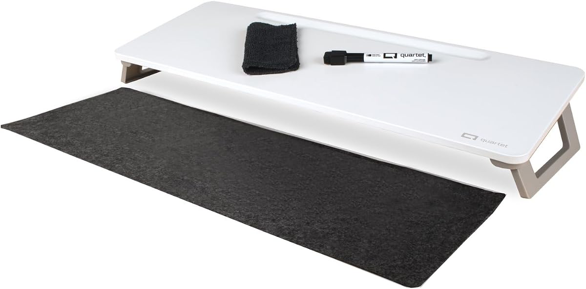 Dry Erase White Board, Magnetic Desktop Computer Pad for Notetaking, 21" x 7-3/4” Whiteboard, 1 Dry Erase Marker and Keyboard Pad, White Surface (Q090F01-R)