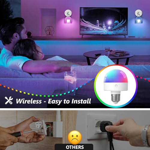 Image of Vintage Battery Operated Wall Sconce, Amber Tulip Glass Lampshade Wireless Rechargeable Battery Powered LED Wall Light with Remote Dimmable for Bedside Bedroom Living Room, Silver, Set of 2
