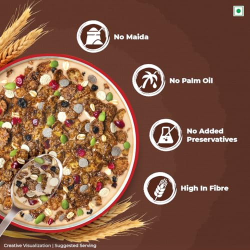 Image of Kellogg's Choco Millet Muesli with 78% Fruit, Seeds & Multigrain| Power Breakfast|No Maida No Palm Oil| India's No 1 Muesli| 400g (Pack of 3)