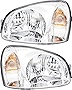 Gold Shrine For Hyundai Santa Fe Headlights Lamps Set 2001 2002 2003 Halogen Driver and Passenger Side