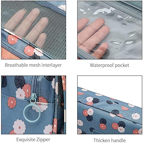 Miniatura 6 de SxoSyo Neceser para mujer, bolsa de viaje colgante para artículos de tocador, gran capacidad, accesorios de viaje, bolsas de maquillaje, organizador