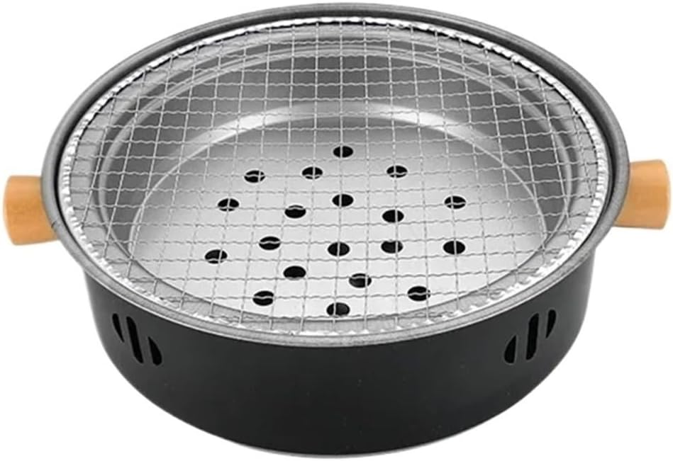 Stainless Steel Split Barbecue Grill Korean Style Charcoal Stove With Non-stick Rack For Outdoor Camping Portable(F)