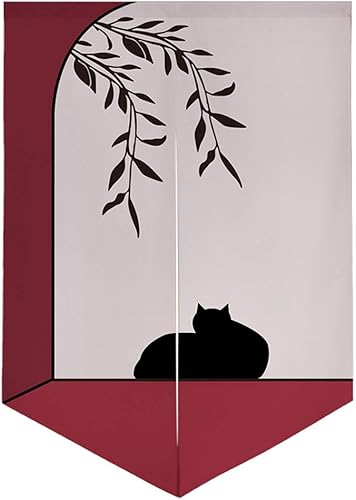 Cortina japonesa Noren para puerta, tapiz estampado de gato, cortina de armario, cortina de puerta, divisor de habitación, decoración del hogar, 29