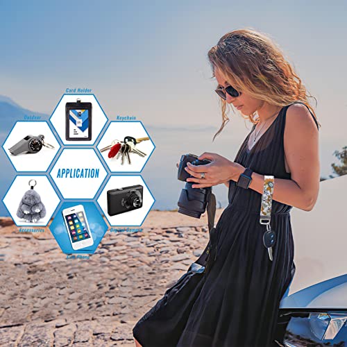 Lnkre Jewelry Women Boho Floral Baby's Breathl Wristlet Keychain, Hand Wrist Lanyard Key Chain Holder Work For Key Wallets #TOP4