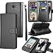 Tekcoo For Galaxy J7 Sky Pro/J7 V/J7 Prime/J7 Perx Wallet Case, For Samsung Halo/J7 2017 PU Leather Case, Credit Card Slots Carrying Folio Flip Cover [Detachable Magnetic Case] Kickstand Black