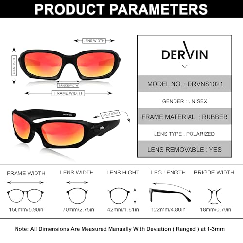 Image of Dervin UV Protected Polarized Sports Sunglasses for Men & Women Driving Cycling Fishing Cricket Sunglasses