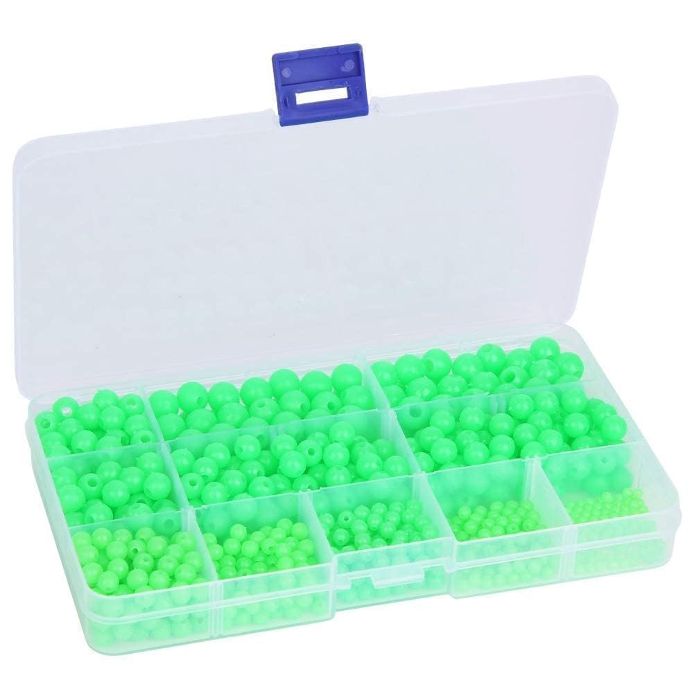 820 PCS Angelköder Kit Space Beans, Multi Modelle rutschfeste Leuchtfischkügelchen Köder Tackle Tools für Salzwasser Süßwasser