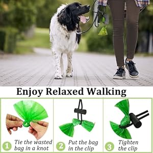 Dog Poop Bag Holder, 2 Pack Poop Bag Holder for Leash, CAKOVANO Pet Waste Bag Dispenser Dog Bag Holder Leash Attachment, Poop Bag Dispenser with Carabiner Clip with 2 Rolls of Poop Bags