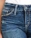 Silver Jeans Co. Women's Suki Mid Rise Curvy Fit Short, Distressed Dark Indigo, 27