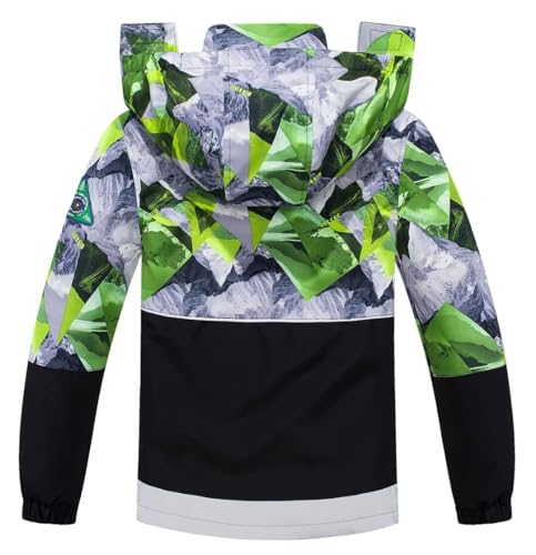 Image of Kids Rain Jacket Boys Girls Fleece Lined Rain Coat Windbreaker