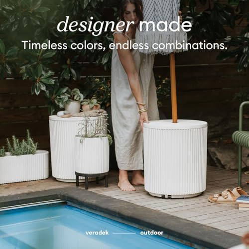 Image of Veradek Umbrella Side Table - Outdoor Patio Table with Umbrella Hole