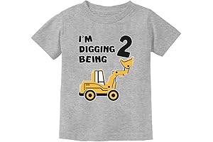 2 Year Old Digging Shirts for Toddler Kids 2nd Birthday Raglan Shirt