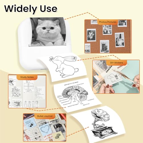 Image of Print Pods Mini Sticker Printer, Sticker Printer, Mini Printer for Study Notes, DIY, To-do List, Mini Thermal Printer Compatible with iOS & Android, M02L Print Pods Mini Printer for Students