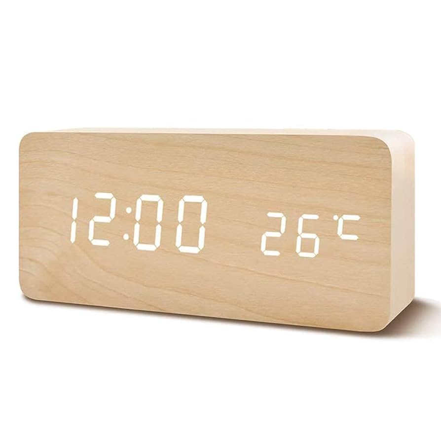 LEDデジタル時計 多機能目覚まし時計 木目 楽天市場】LEDデジタル置き時計 目覚まし時計 木目調 置時計
