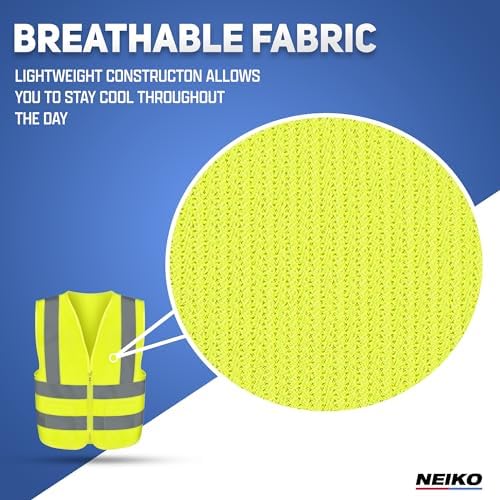 Neiko High Visibility Safety Vest ANSI Class 2, 2 Pockets