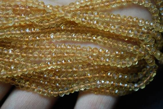 Citrine rondelles pour enfiler des colliers fins et personnaliser des bracelets en gemmes