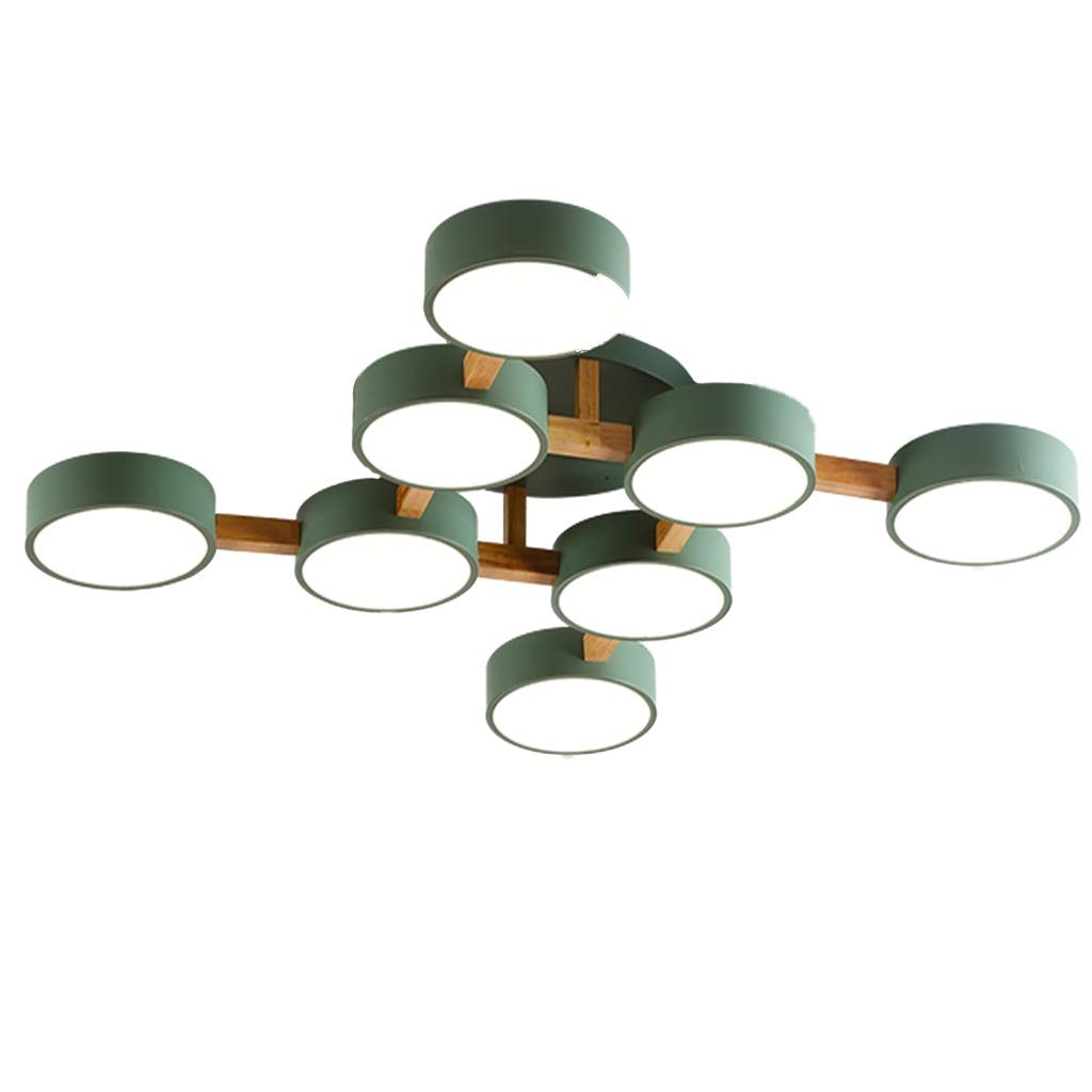 HynJGih Nordic Living Room Lamp Simple Modern Atmosphere Home Ceiling Lamp Restaurant Lamp Macaron Solid Wood Bedroom Led Lamps(B,8 Heads)
